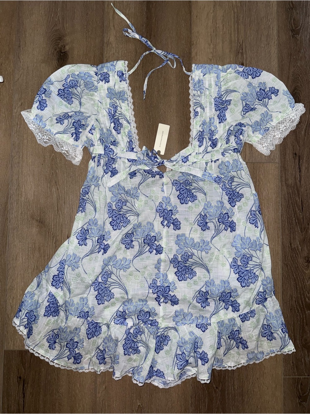 NWT Anthropologie Lyrebird Puff Sleeve Floral Lace Lounge Sleep Romper S Small
